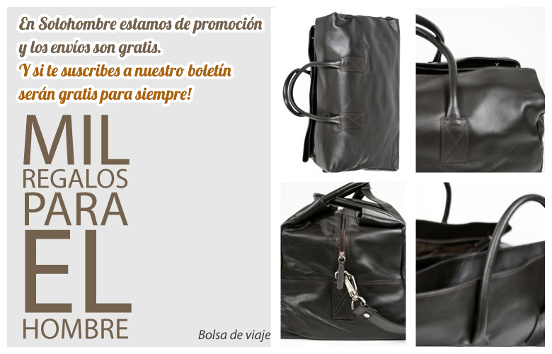 Bolsa de viaje de fin de semana piel marrón