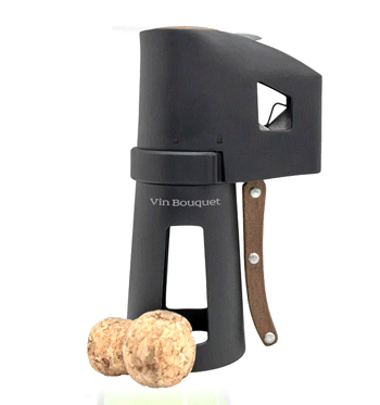 Abridor de cava y champán con mango de madera ergonómico