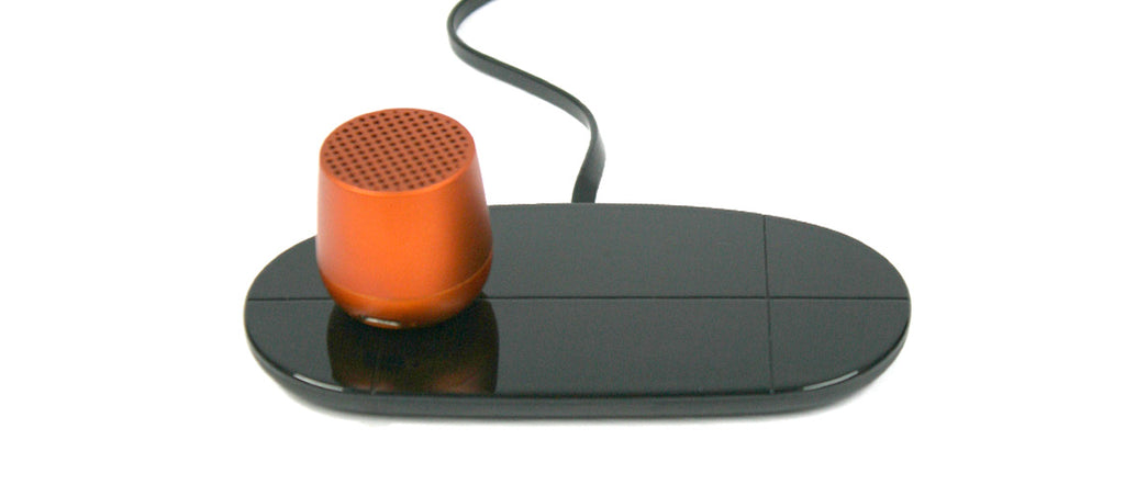 Altavoz bluethooth mini con disparador de fotos selfie color naranja