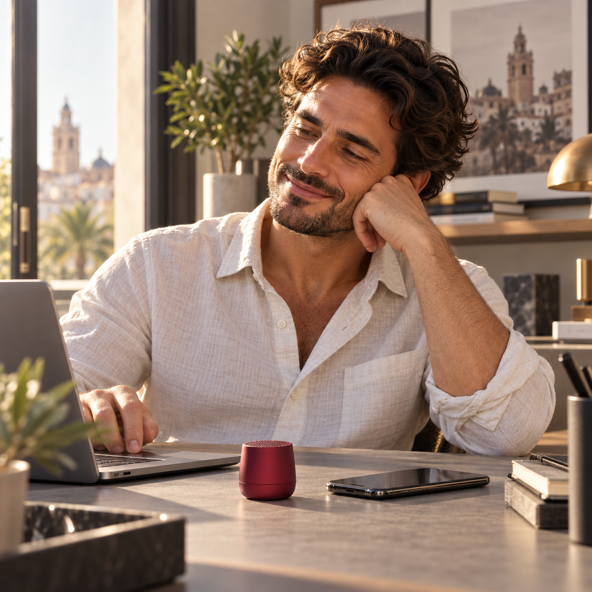 Mini altavoz Bluetooth Lexon Mino+ con disparador para selfies