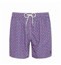Bañador con dibujo geométrico en azul y rojo para el verano - Solohombre
