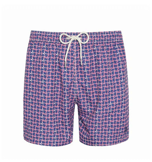 Bañador con dibujo geométrico en azul y rojo para el verano - Solohombre