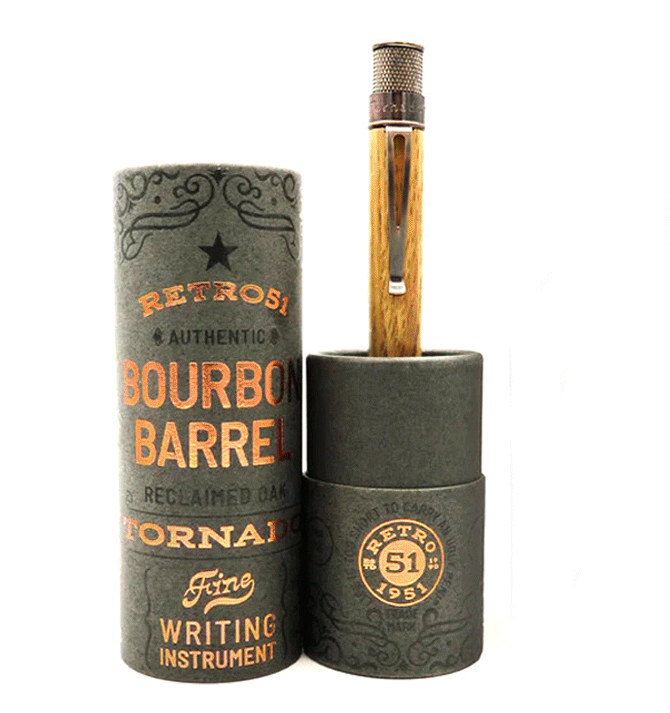Bolígrafo roller de madera de barril de Bourbon - Solohombre