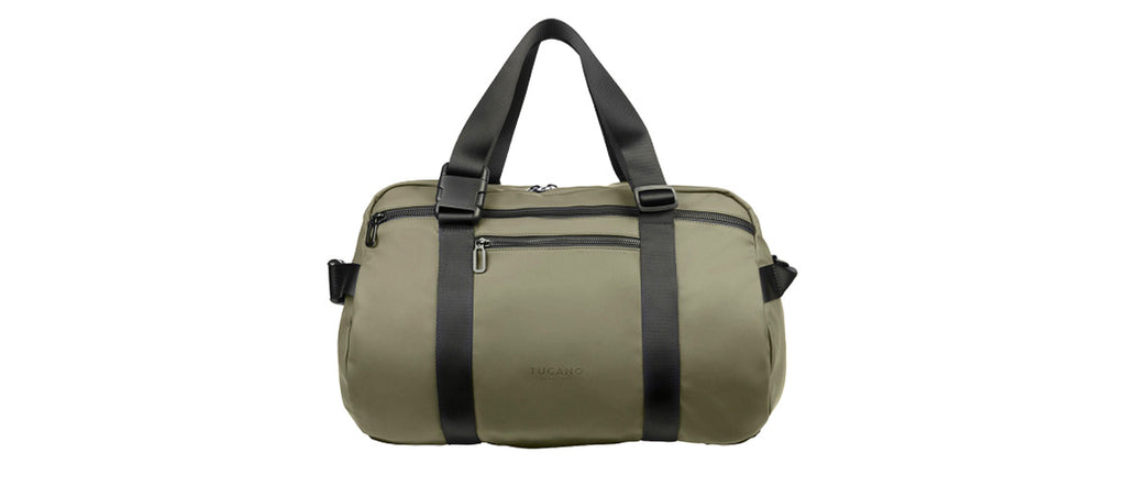 Bolsa de fin de semana o deportes versátil, se puede llevar también como mochila color verde