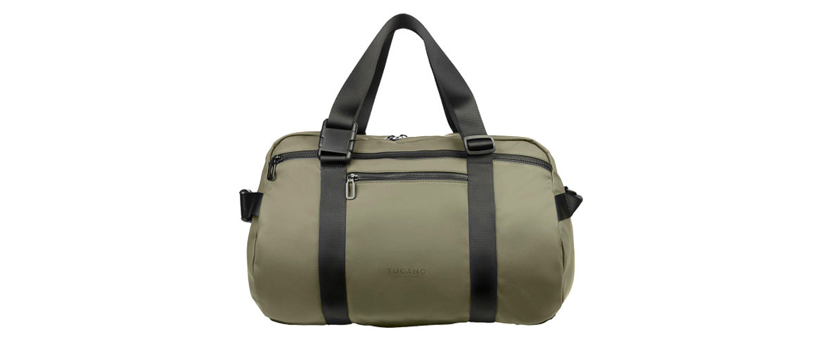 Bolsa de fin de semana o deportes versátil, se puede llevar también como mochila color verde
