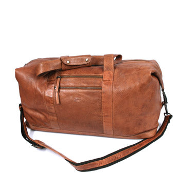 Bolsa viaje de piel envejecida color habana