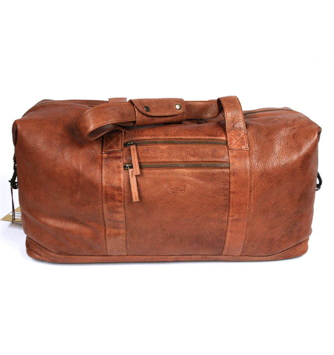 Bolsa viaje de piel envejecida color habana - Solohombre
