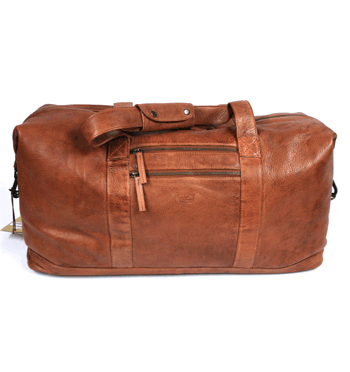 Bolsa viaje de piel envejecida color habana