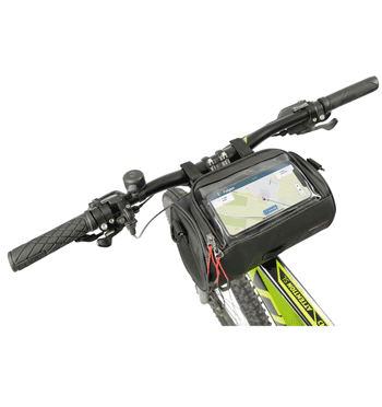 Bolsa porta todo para bicicleta o patinete con ventana de visualización táctil para el móvil