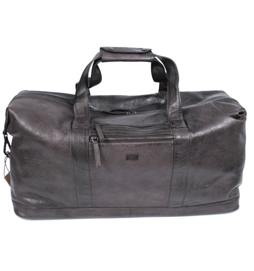 Bolsa viaje de piel envejecida color marrón - Solohombre