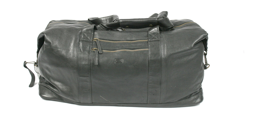 Bolsa viaje de piel envejecida color negro