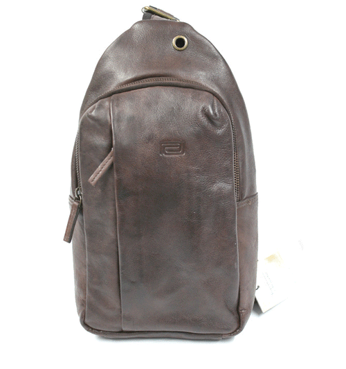 Bolso cruzado en piel color marrón - Solohombre