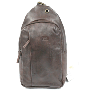Bolso cruzado en piel color marrón