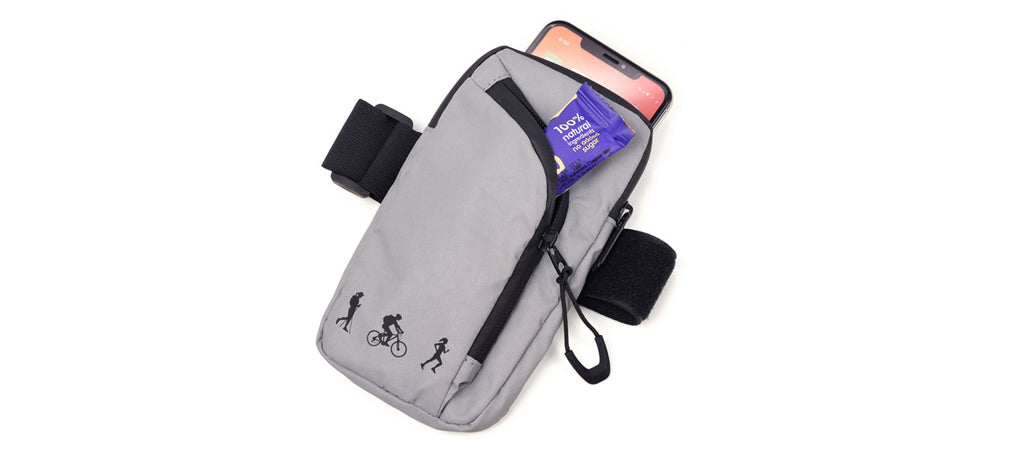 Bolso pequeño porta todo de brazo  para ciclistas, corredores y caminantes