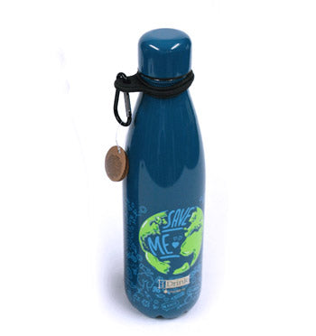 Botella termo de acero inoxidable con mosquetón para engancharla ¡perfecta! para el trabajo o excursiones