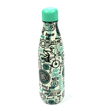 Botella termo de acero inoxidable para los aficionados al deporte del ciclismo