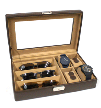 Caja para guardar tus gafas y relojes