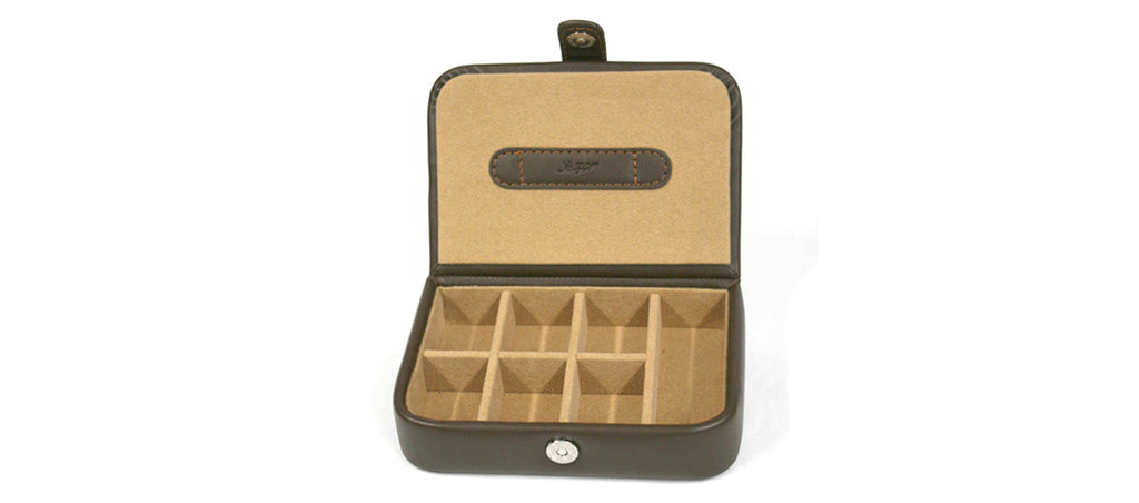 Caja para guardar gemelos de símil piel