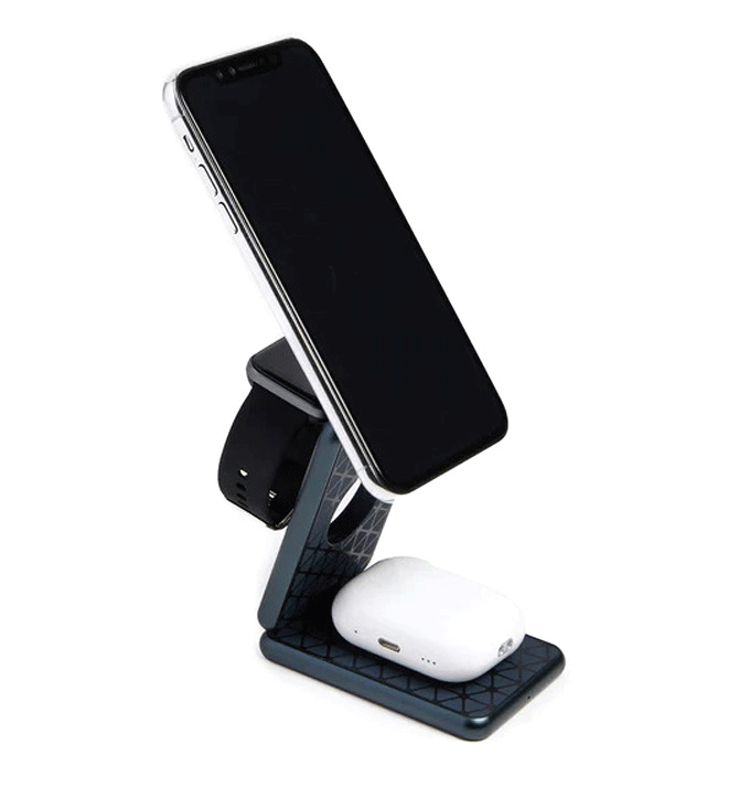 Cargador inalambrico tres en uno para tu móvil reloj y auriculares - Solohombre