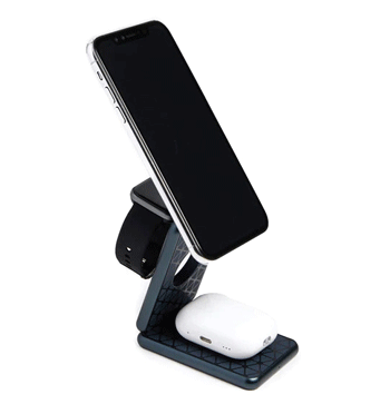 Cargador inalambrico tres en uno para tu móvil reloj y auriculares