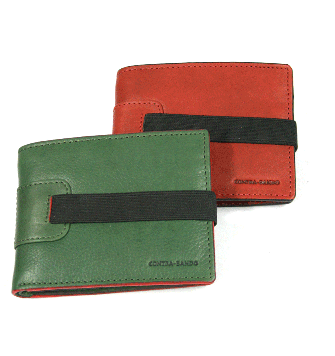 Cartera de piel con billetera y tarjetero tipo americano de colores