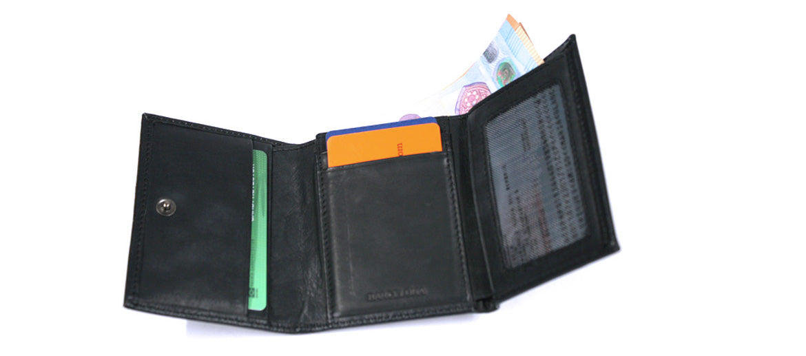 Cartera de piel billetero tarjetero con cierre de clic