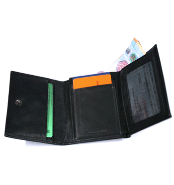 Cartera de piel billetero tarjetero con cierre de clic