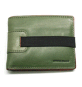 Cartera billetera tarjetero con monedero de piel color verde