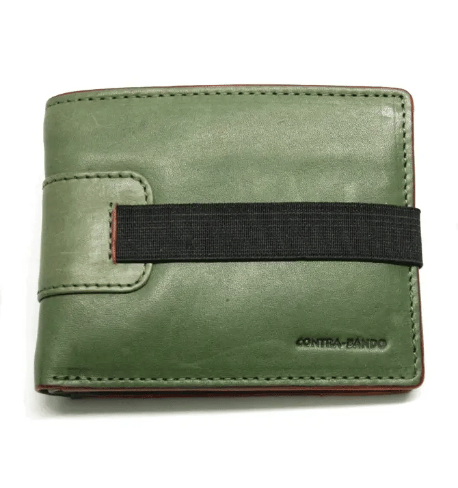 Cartera de piel con billetera y tarjetero tipo americano de colores