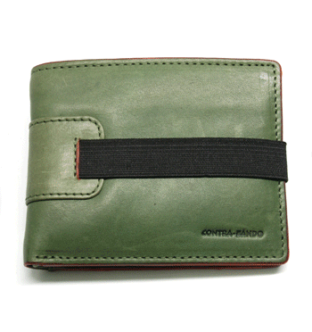 Cartera de piel billetera tarjetero con monedero color verde