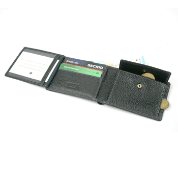 Cartera de piel billetero tarjetero y monedero con protección contra RFID