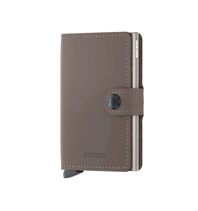 Cartera Tarjetero billetera Secrid con Cardprotector piel mate color trufa - Solohombre