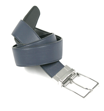 Cinturón con hebilla reversible negro y azul marca Solohombre