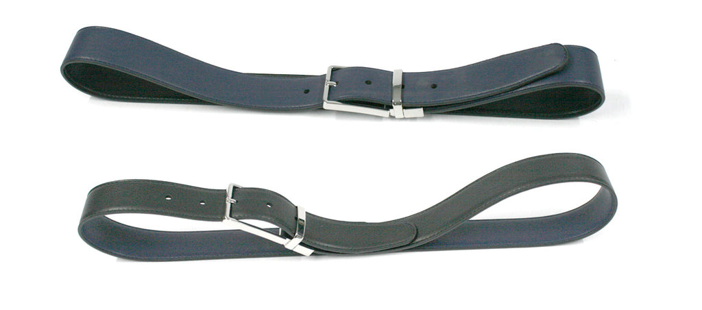 Cinturón con hebilla reversible negro y azul marca Solohombre