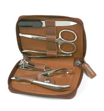 Estuche neceser para el aseo con cremallera de uñas y pedicura