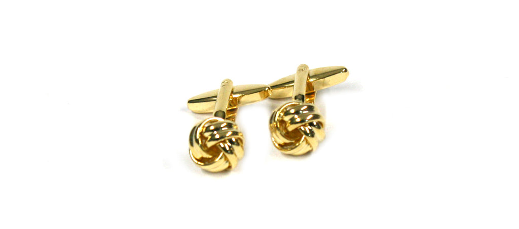Gemelos de camisa con motivo de nudos de rodio en dorado