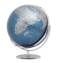 Globo terráqueo de 30 cms de diámetro de sobremesa en color azul metalizado - Solohombre