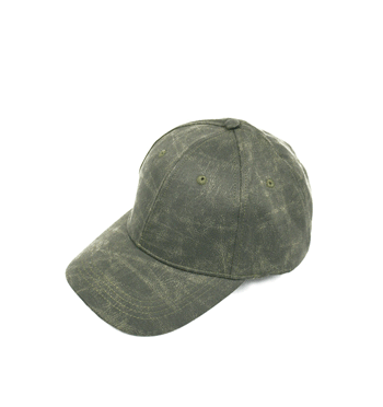 Gorra con visera impermeable de algodón encerado color verde militar