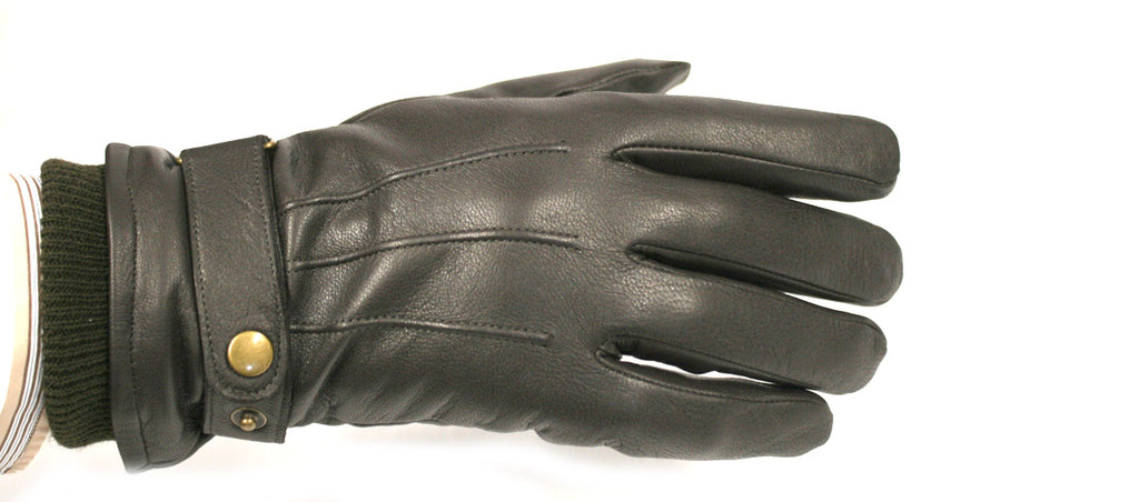 Guantes táctiles de piel color marrón para el frío