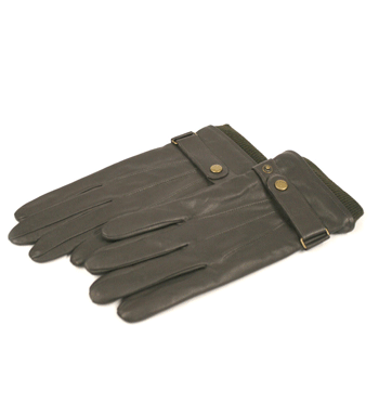 Guantes táctiles de piel color marrón para el frío