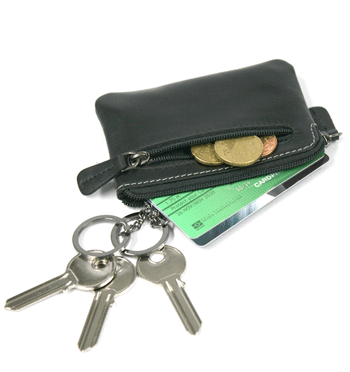 Llavero con carterita de piel para tus llaves, monedas y tarjetas