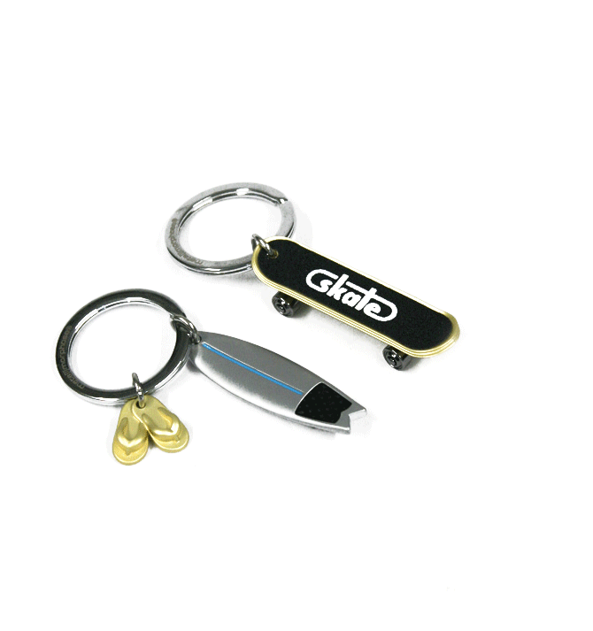 Llavero para los aficionados a Surf y Skate - Solohombre