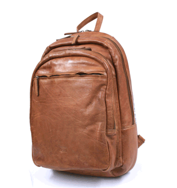 Mochila de vestir piel envejecida color habana