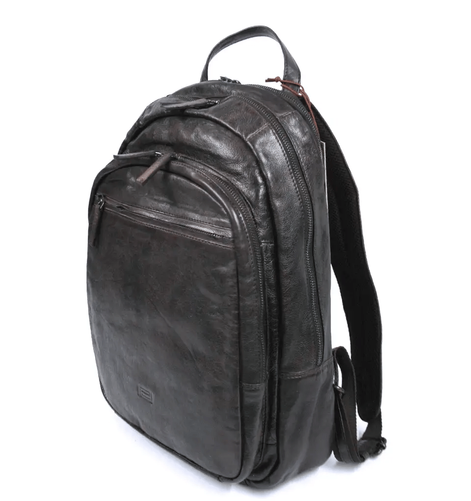 Mochila de piel envejecida para hombre