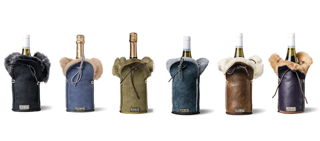 ¡Original! Enfriador de vino, champañ o cava en piel