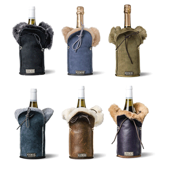 ¡Original! Enfriador de vino, champañ o cava en piel