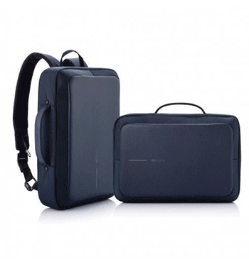Porta-documentos convertible en mochila color azul