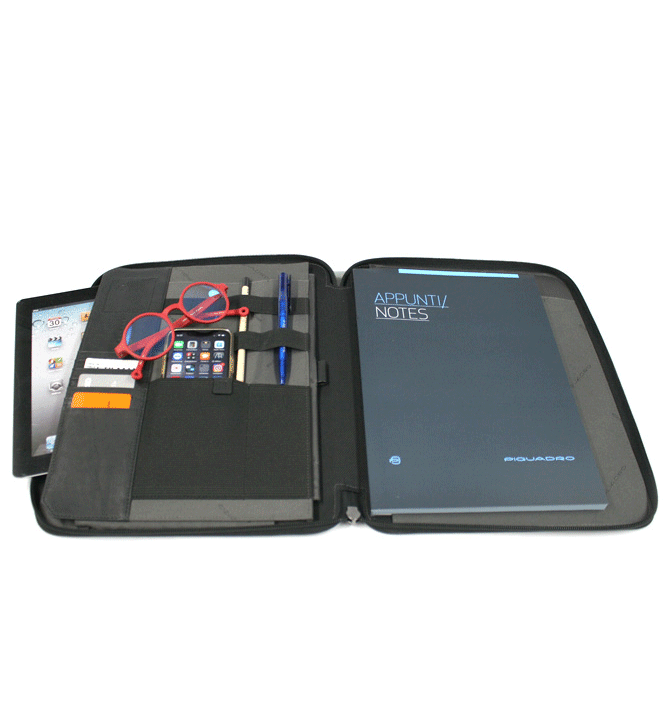 Portafolios de color negro con cremallera marca Piquadro - Solohombre