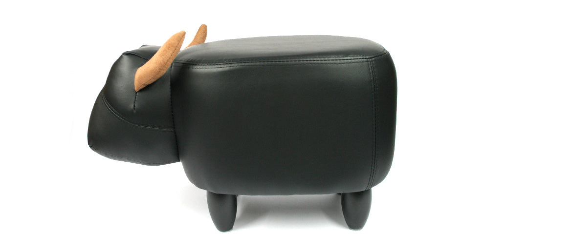 Puff banqueta para los pies con forma de toro