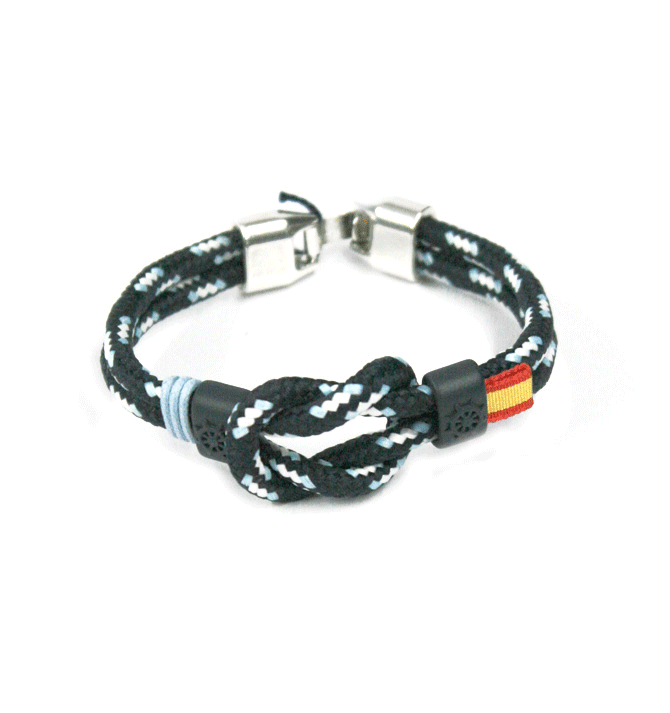 Pulsera de cabo azul y celeste con nudo marinero - Solohombre